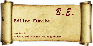 Bálint Euniké névjegykártya